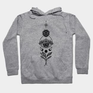 Trippy Eye Moon Leaf Stack Hoodie